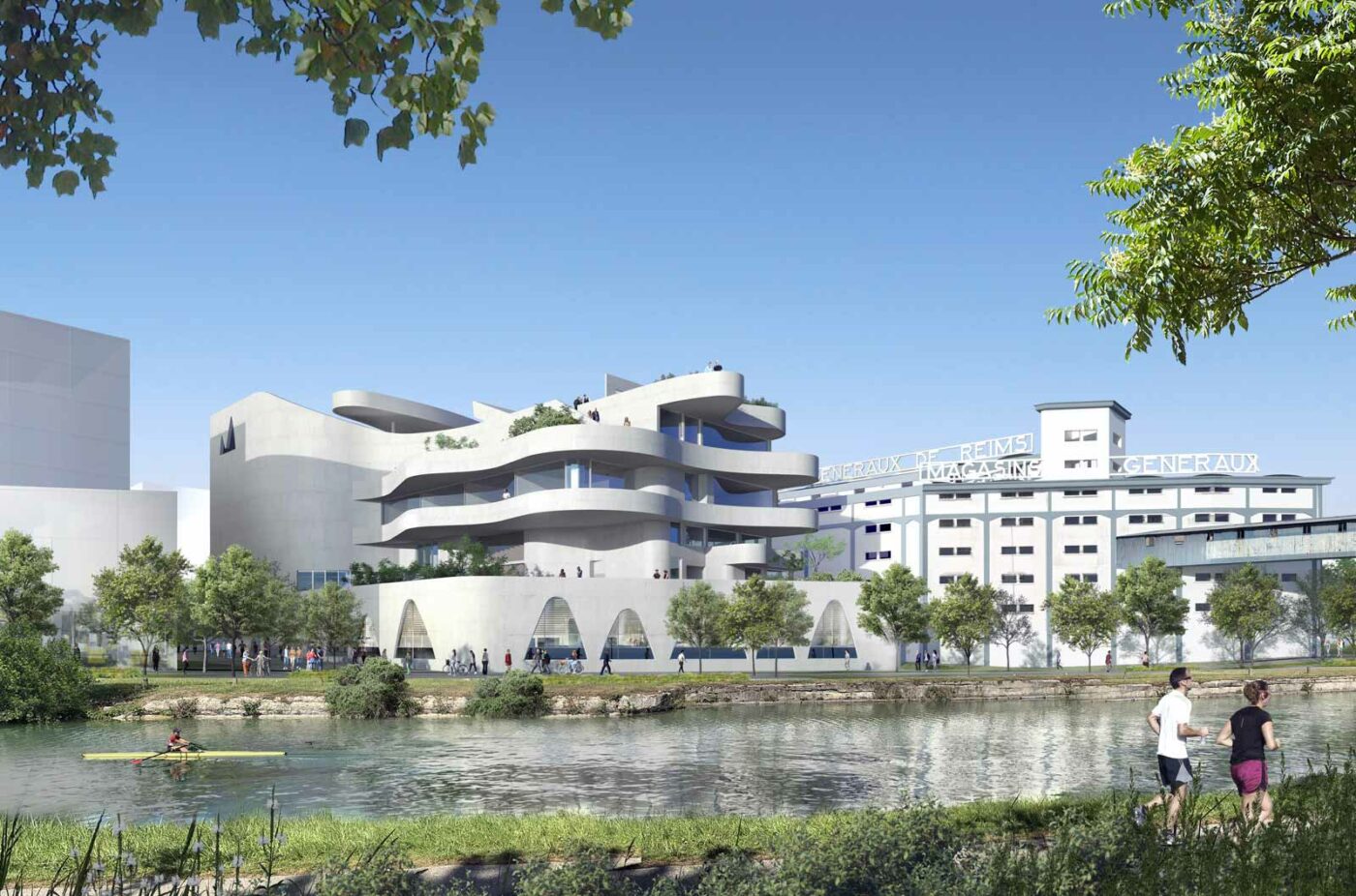 JP LOTT esad de reims - perspective depuis le canal